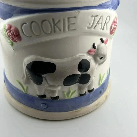 10” Vtg Old Fashion Farmhouse Country Style Ceramic Cookie Jar 3D Milk Can - Picture 9 of 12